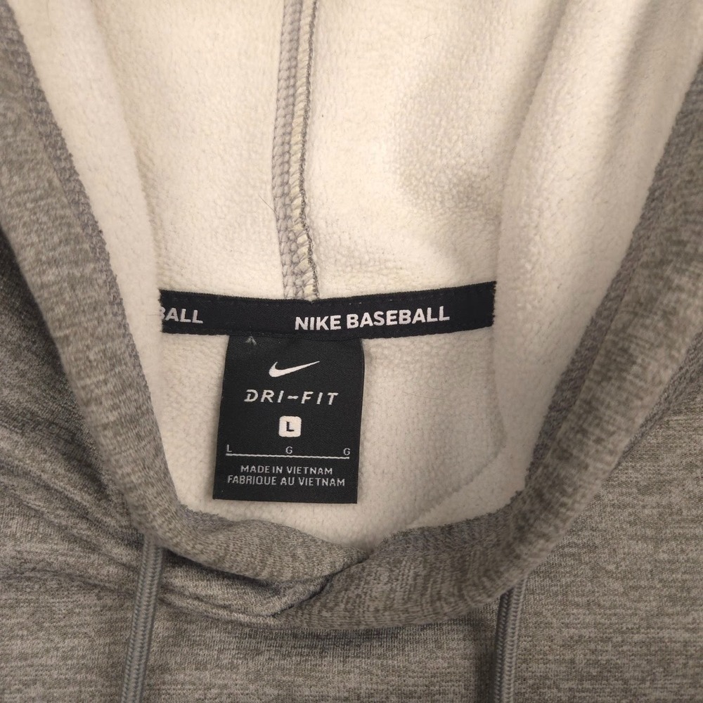 Nike Baseball Dri FIT Hoodie Men L Gray Fleece Pullover BQ8456 063 - Picture 3 of 12